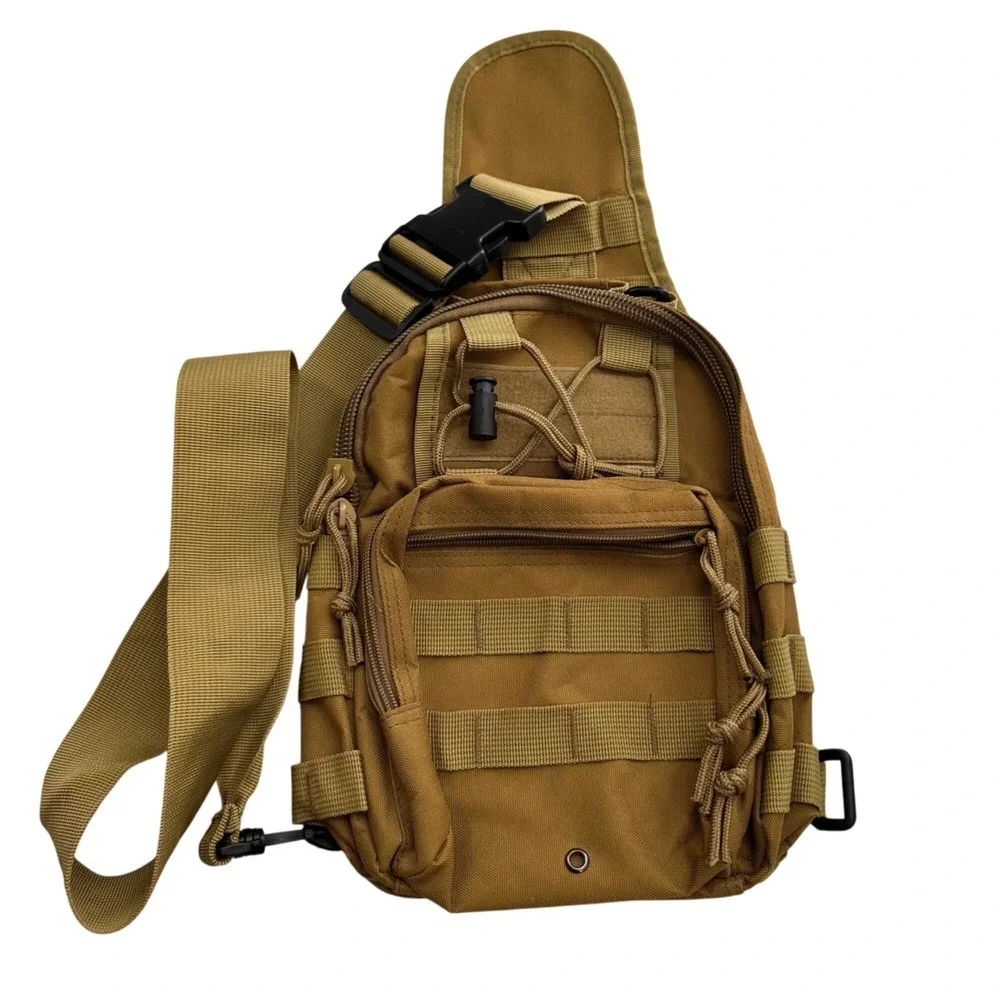 Fami Tactical Sling Bag Travel Everyday Compact Design Canvas Adjustable Strap